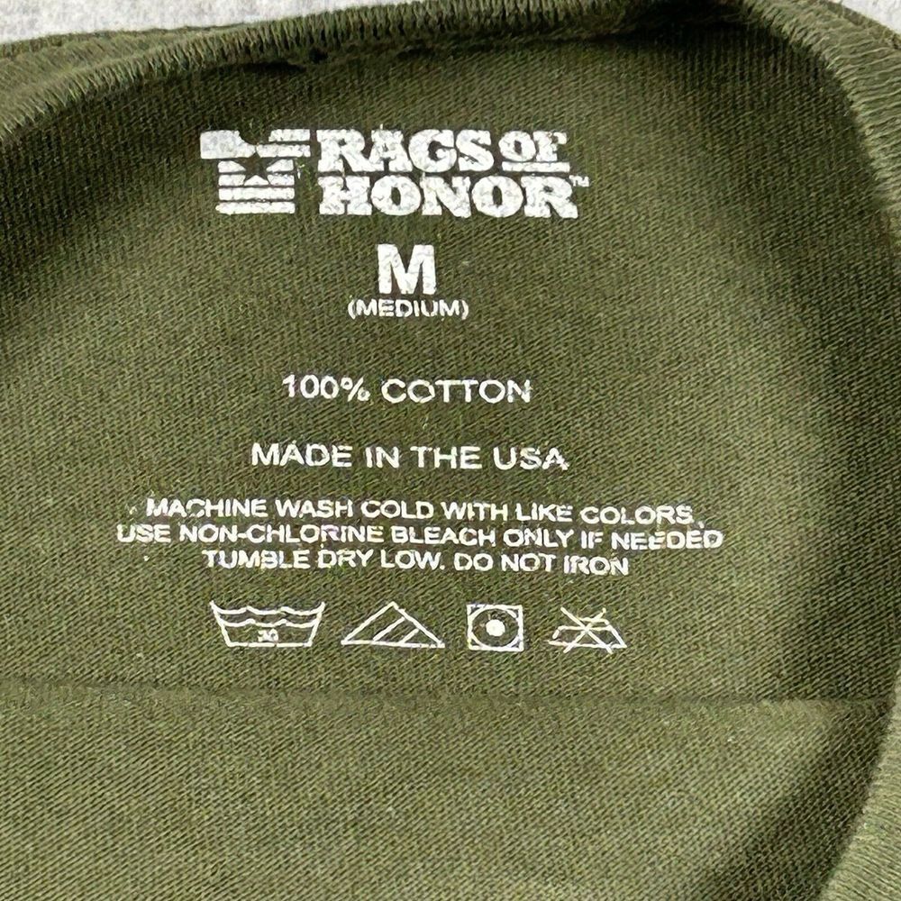 Rags Of Honor Men M L/S Don't Tread On Me T Shirt Dark Olive Green Military USA - Picture 4 of 8